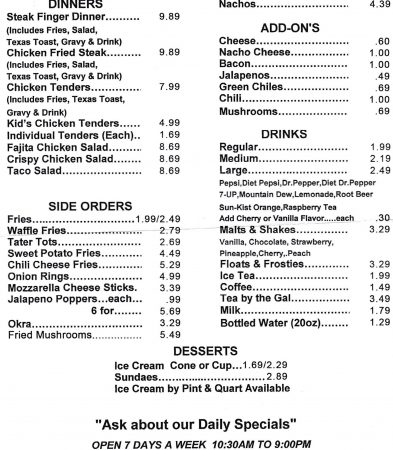 Rick & Carolyn’s Burgers & Fries Menu